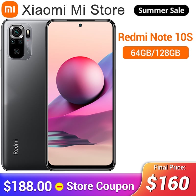 Global Version Xiaomi Redmi Note 10s Smartphone 64gb/128gb Helio G95 Octa Core 64mp Quad Camera 6.43