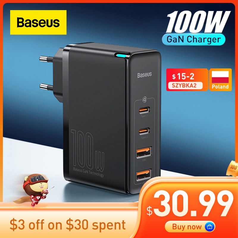 Baseus GaN Charger 100W USB Type C PD Fast Charger with Quick Charge 4.0 3.0 USB Phone Charger For MacBook Laptop Smartphone|Mobile Phone Chargers| - AliExpress