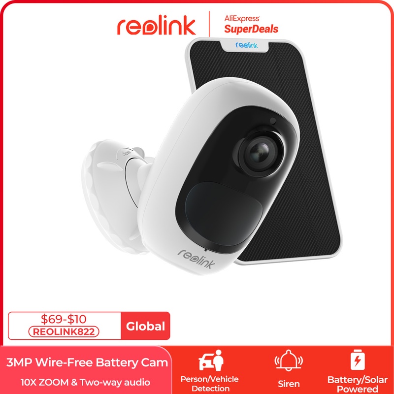 Reolink Argus 2e And Solar Panel Rechargeable Battery Wifi Camera 1080p Full Hd Pir Motion Detection 2-way Audio 120° Wide Viewi - Ip Camera - AliExpress