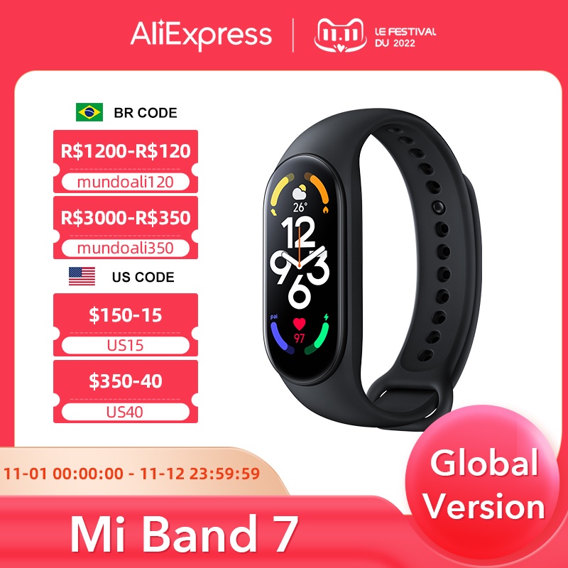 Xiaomi Mi Band 7 Smart Bracelet, Bluetooth 5.2,VO2 Max,Sport Analysis 1.62