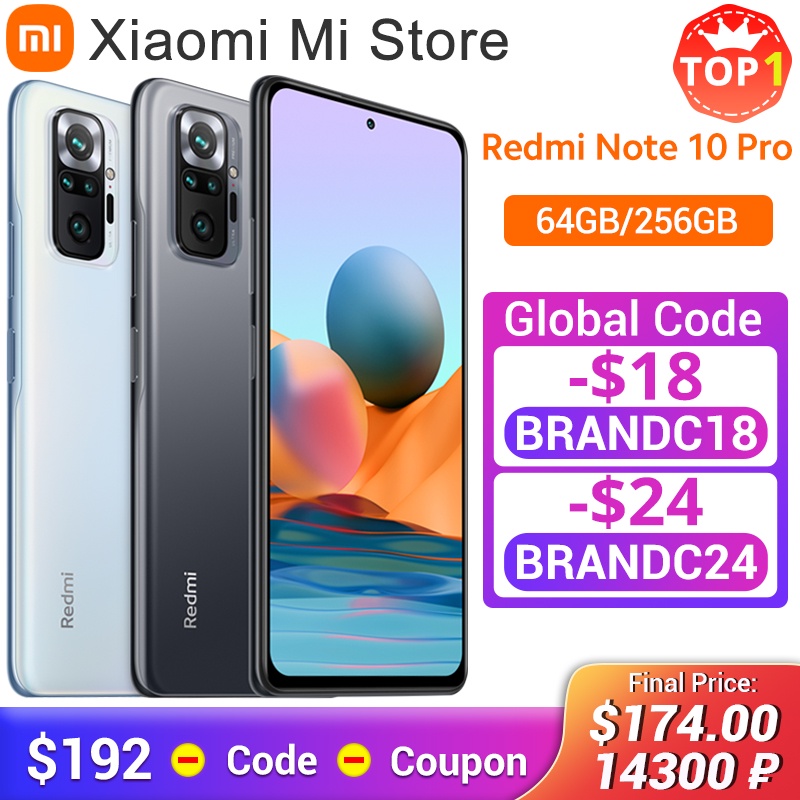 Global Version Xiaomi Redmi Note 10 Pro Mobile Phone 64gb/128gb Snapdragon 732g Octa Core 108mp Quad Camera 5020mah Battery - Mobile Phones - AliExpress