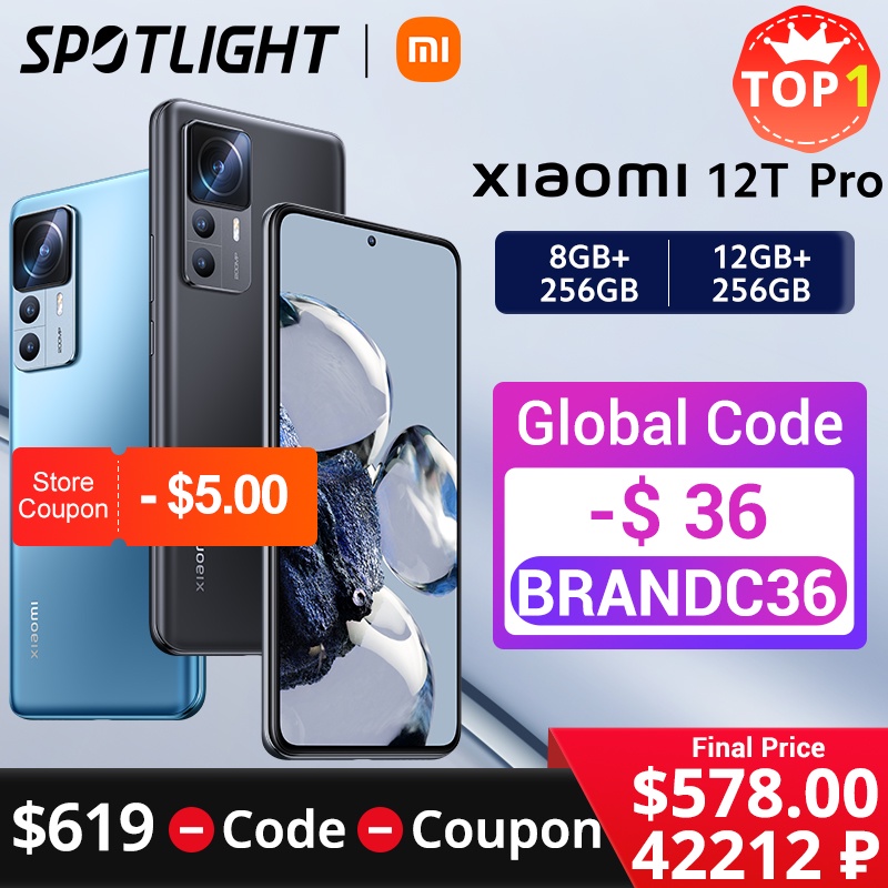 【World Premiere】Global Version Xiaomi 12T Pro Smartphone 8/12GB+256GB Snapdragon 8+ Gen 1 200MP Camera 120Hz Display 120W Charge| | - AliExpress