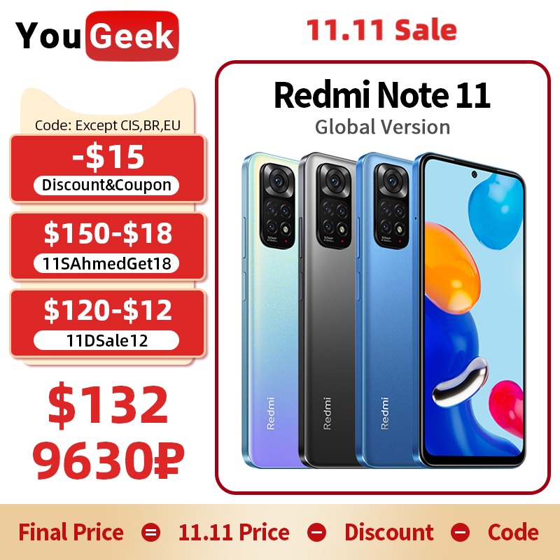 Global Version Xiaomi Redmi Note 11 64gb/128gb Snapdragon 680 Octa Core 90hz Amoled Display 5000mah 33w Fast Charge Cellphone - Mobile Phones - AliExpress