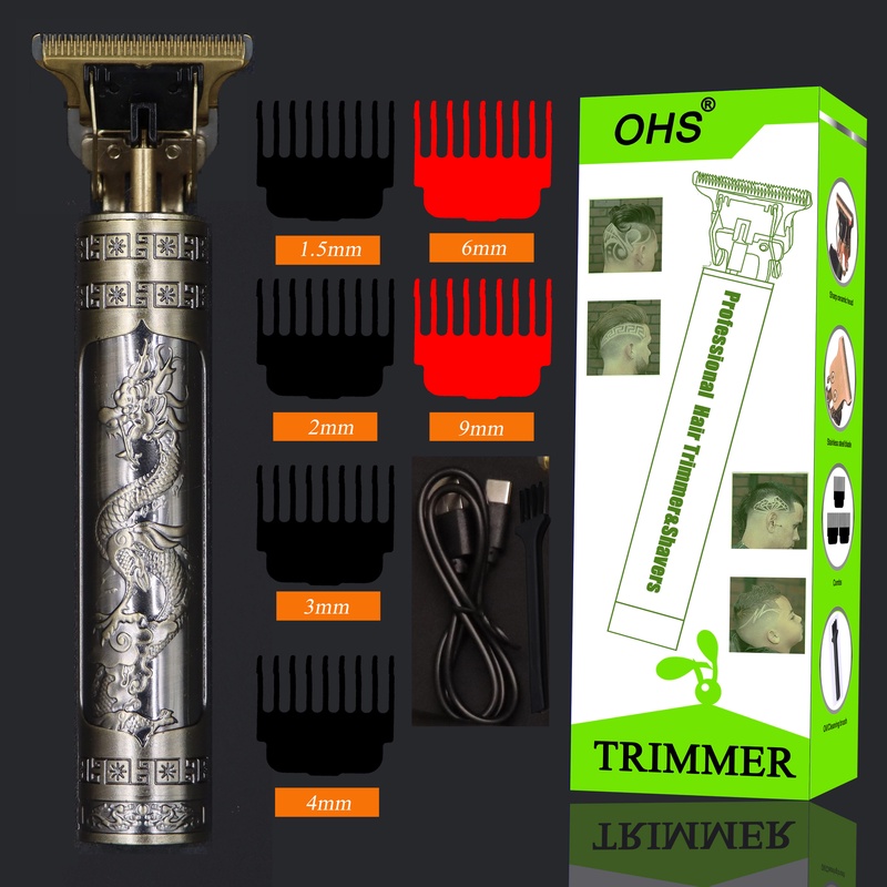 2022 Vintage T9 0mm Professional Hair Clippers Electric Waterproof Rechargeable Trimmers For Men Clipper hair cutting machine| | - AliExpress