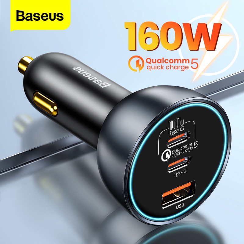 Baseus 160W מטען לרכב טעינה מהירה QC 5.0 4.0 3.0 פ