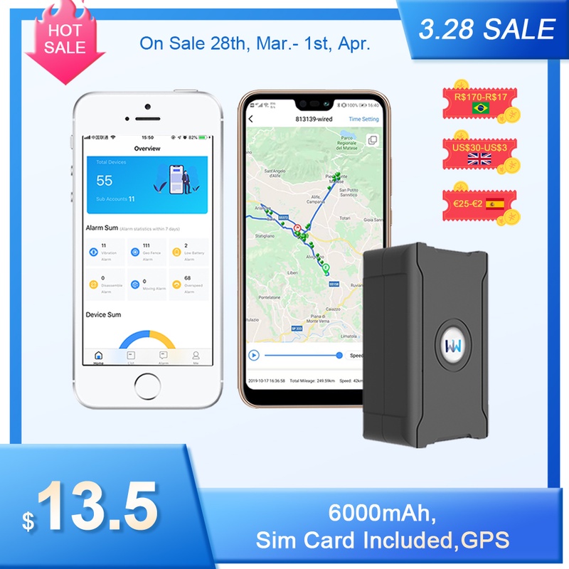 30 Days Long Standby GPS Car Tracker Remote Anti Theft Vehicle Truck Tourist Tracking Locator Sim Card Included|GPS Trackers| - AliExpress
