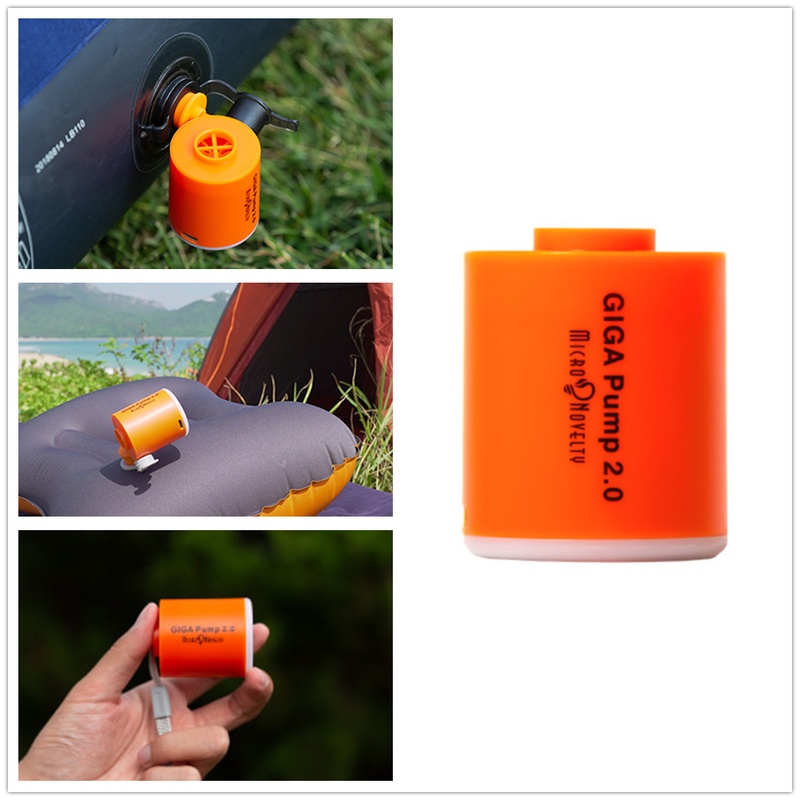 Giga Pump 2.0 Mini Air Pump For Mattress Mat Camping Outdoor Portable Electric Inflator Swimming Ring Vacuum Pump With 5 Nozzles - Outdoor Tools - AliExpress