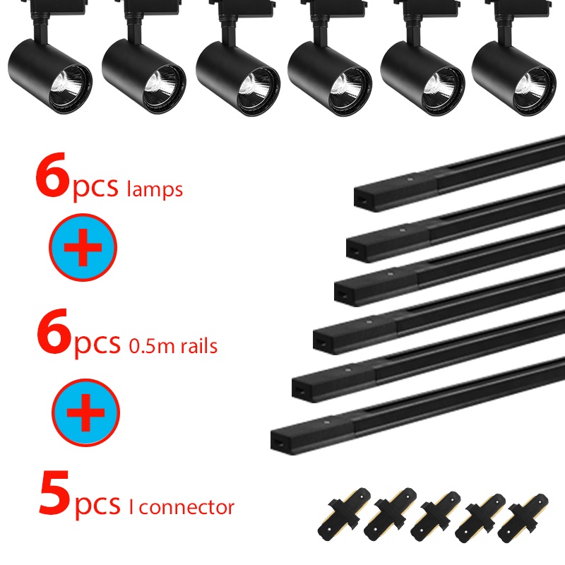 Set Led Track Light Fixture Spot Light 12w 20w 30w 40w Adjustable Cob Track Lamp 220v Ceiling Rail Lighting For Home Shop Store - Track Lighting - AliExpress