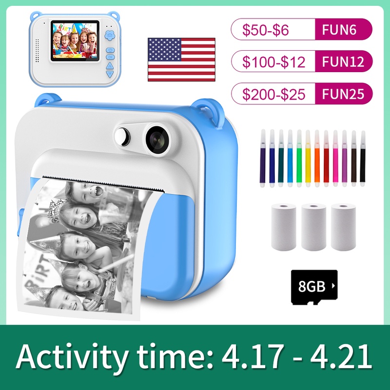 Children's Instant Print Camera With Thermal Printer Kids Digital Photo Camera Girl's Toy Child Camera Video Boy's Birthday Gift|Point & Shoot Cameras| - AliExpress