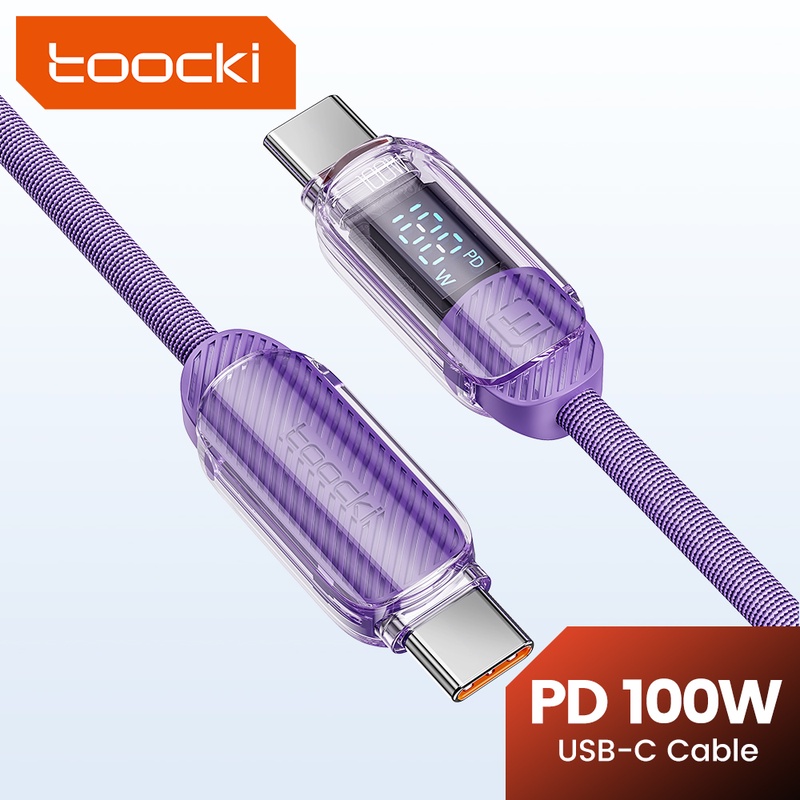 Toocki USB C to USB C Cable 100W 5A PD Fast Charge Charger Cord Type C to Type C Display Cable for Macbook Samsung Huawei Xiaomi| | - AliExpress