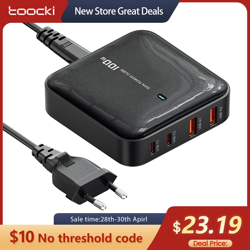 Toocki 100W GaN USB Charger 4 Ports USB Type C PD Fast Charger Quick Charge 4.0 3.0 USB Desktop Charger For iPhone Xiaomi OPPO| | - AliExpress