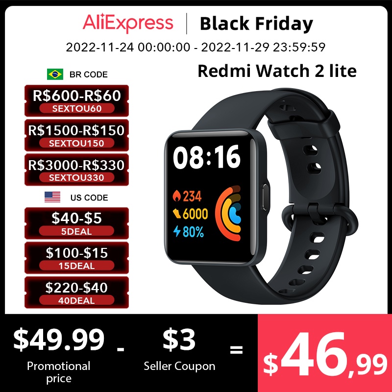 Global Version Xiaomi Redmi Watch 2 Lite Smart Watch Bluetooth Mi Band 1.55