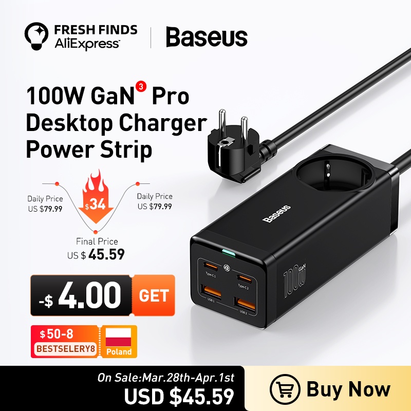 Baseus 100W GaN3 פרו שולחן העבודה מטען כוח רצועת תחנת טעינה מהיר מטען עבור iphone 13 12 פרו מקס Xiaomi סמסונג מחשב נייד| | - AliExpress