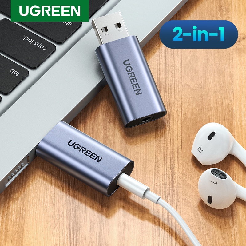 Ugreen Sound Card 2-in-1 Usb Audio Interface External 3.5mm Audio Adapter Soundcard For Laptop Ps4 Headset Usb Sound Card - Sound Cards - AliExpress