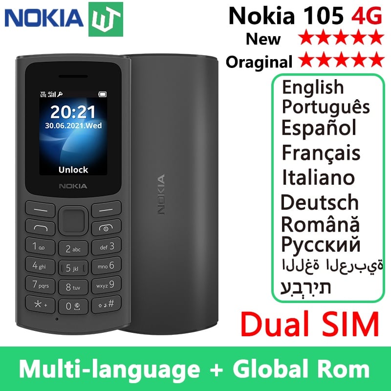 100% Original Nokia 105 4G Dual SIM 1.8inch Display 1020 mAh Battery Ultra long Standby With Flashlight Games FM Radio New| | - AliExpress