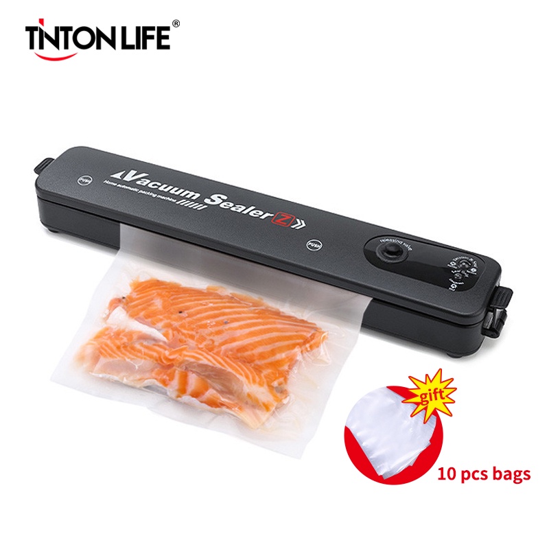 Tinton Life 220v/110v Vacuum Sealer Packaging Machine With Free 10pcs Vacuum Bags Household Black Food Vacuum Sealer - Vacuum Food Sealers - AliExpress
