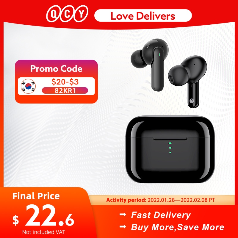QCY T11 Wireless Bluetooth Headphones Earbuds Headset With Microphone Low Latency For Gamer Sport Fast Charging Noise Reduction|Bluetooth Earphones & Headphones| - AliExpress