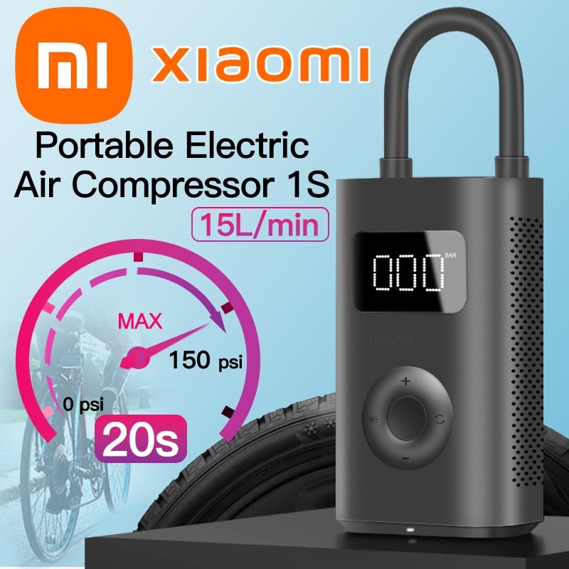 Xiaomi Mijia Portable Electric Air Compressor 1s Led Multitool Air Pump For Bike Automotive Car Type-c Inflator 12v Smart Home - Inflatable Pump - AliExpress