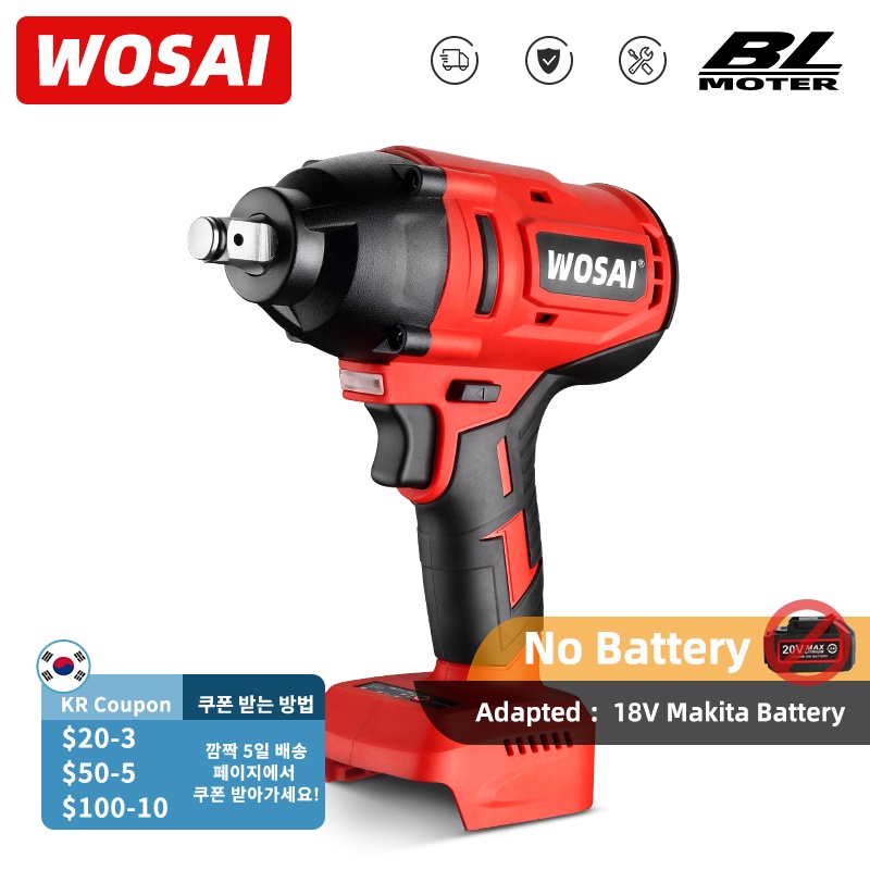 WOSAI 600N.m Brushless השפעה ברגים 20V חשמלי ברגים נטענת 1/2 אינץ ליתיום סוללה עבור צמיגים חשמל אלחוטי|Electric Wrenches| - AliExpress