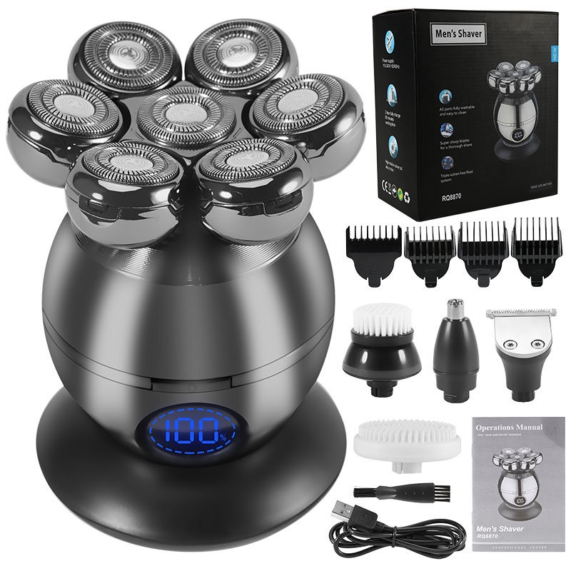Men Grooming Kit Wet Dry Electric Shaver Beard Hair Trimmer Electric Razor Rechargeable Bald Head Shaving Machine LCD Display| | - AliExpress
