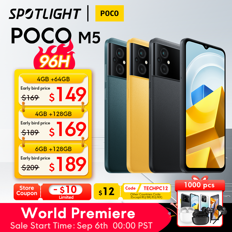 【World Premiere】POCO M5 Global Version Smartphone 64GB/128GB NFC MTK G99 Octa Core 90Hz 6.58