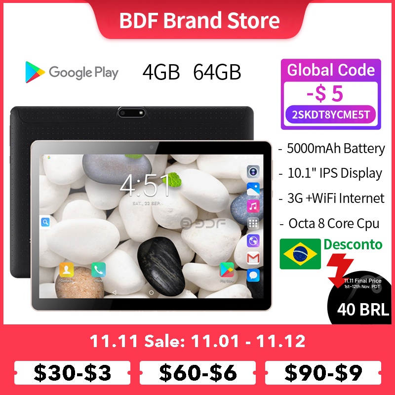 New 10.1 Inch Tablets Android 9.0 Octa Core Phone Call Google Play 4gb Ram 64gb Rom Tablet Pc Wifi Bluetooth Type-c - Tablets - AliExpress