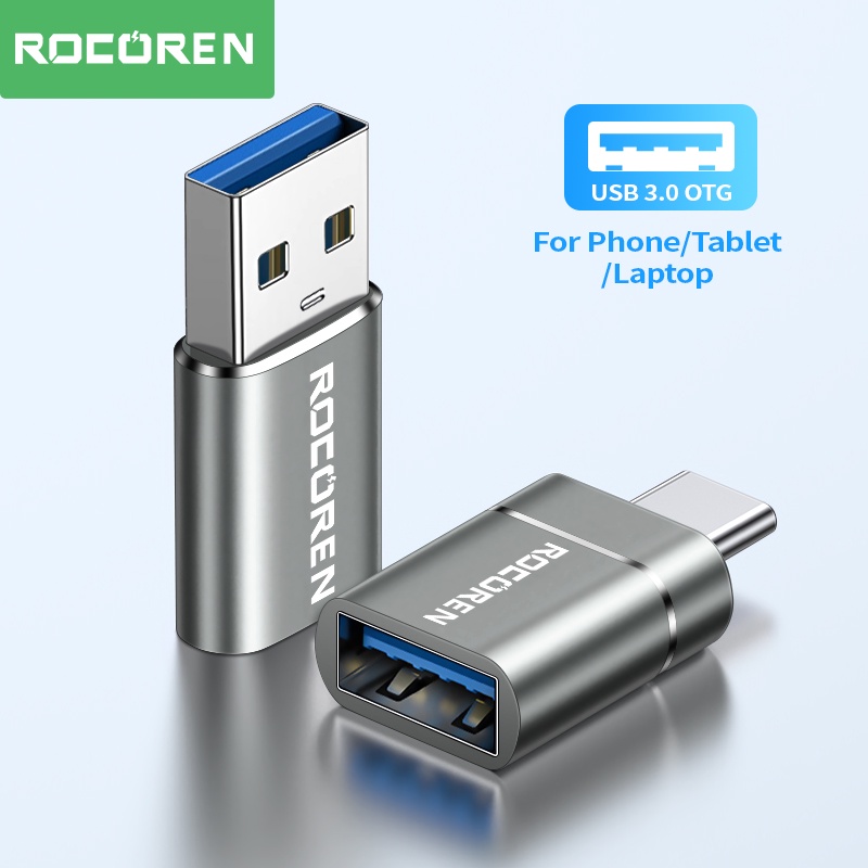 Rocoren Otg Adapter Usb Type C Male To Usb 3.0 A Female Converter For Macbook Samsung S22 S20 Android Typec Usbc Otg Connector - Mobile Phone Adapters & Converters - AliExpress