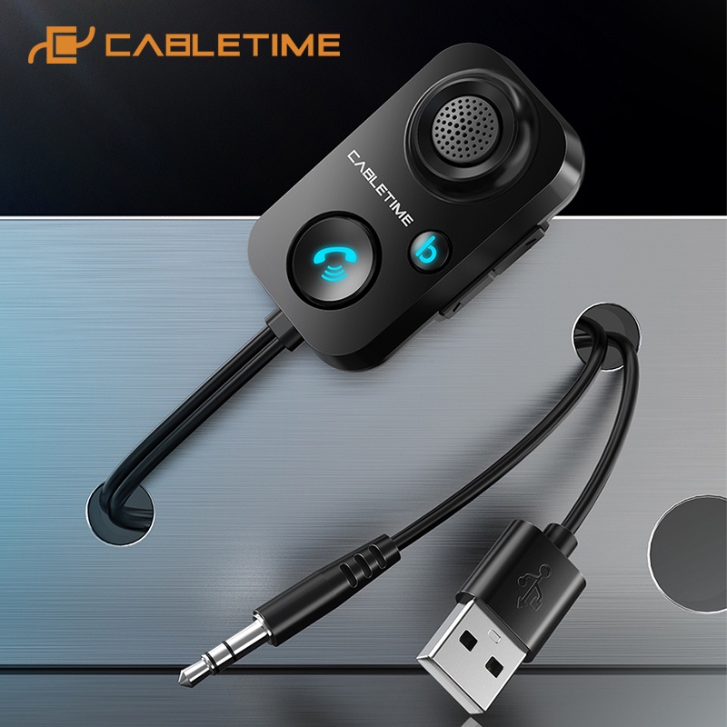Cabletime Bluetooth Receiver 5.1 Aux Audio 3.5mm Wireless Adapter For Hands-free Car Amplifier Speaker Headphone C416 - Wireless Adapter - AliExpress