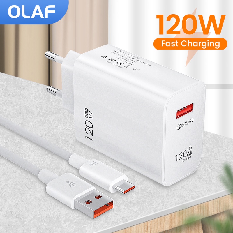 Olaf 120w Usb Charger Fast Charging Qc3.0 Usb C Cable Type C Cable Mobile Phone Chargers For Huawei Samsung Xiaomi Quick Charge - Mobile Phone Chargers - AliExpress