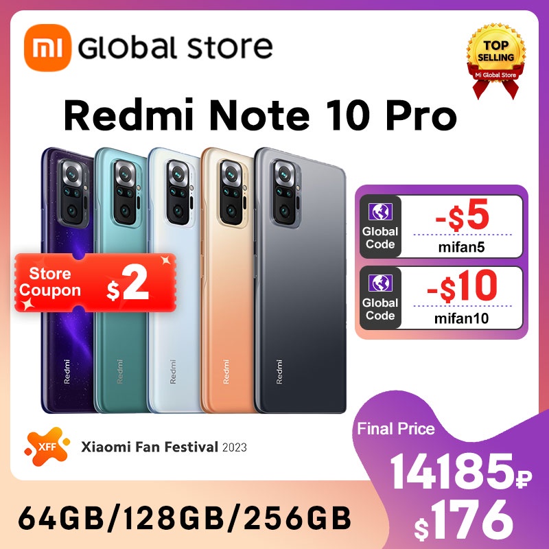 Global Version Xiaomi Redmi Note 10 Pro 128GB / 256GB Smartphone 108MP Camera Snapdragon 732G 120Hz AMOLED Display|Cellphones| - AliExpress