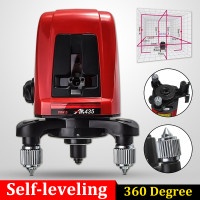 Wish | Professional AK435 Laser Level 2 Lines 1 Point Self-Leveling 360 Degree Rotary Horizontal And Vertical Cross Laser Level with Pouch&Package;