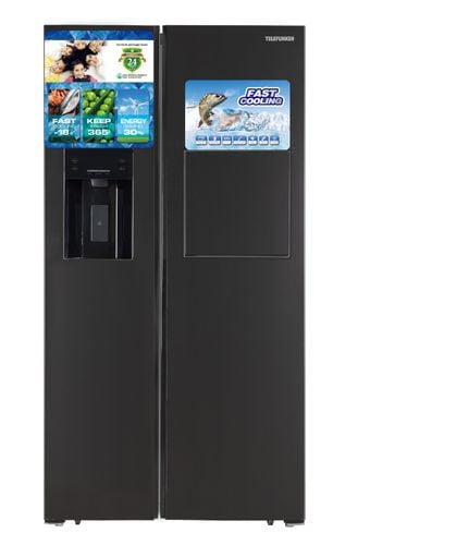 מקר טלפונקין SBS פרימיום קיוסק מים קרח TELEFUNKEN TSSIM-760B יבואן רישמי - מקררים