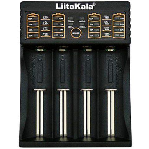 Black Usb LiitoKala Lii - 402 Battery Charger for Li-ion / 18650 / 18490 / 18350 / 17670 / 17500 / 16340 ( RCR123 ) / 14500 / 10440 | RoseGal.com Mobile