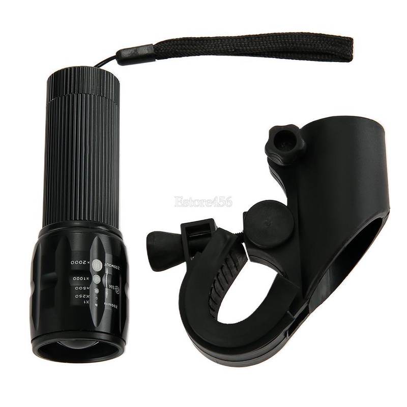 New Portable and Durable Cycling LED Flashlight Torch and Bike Mount E456 02