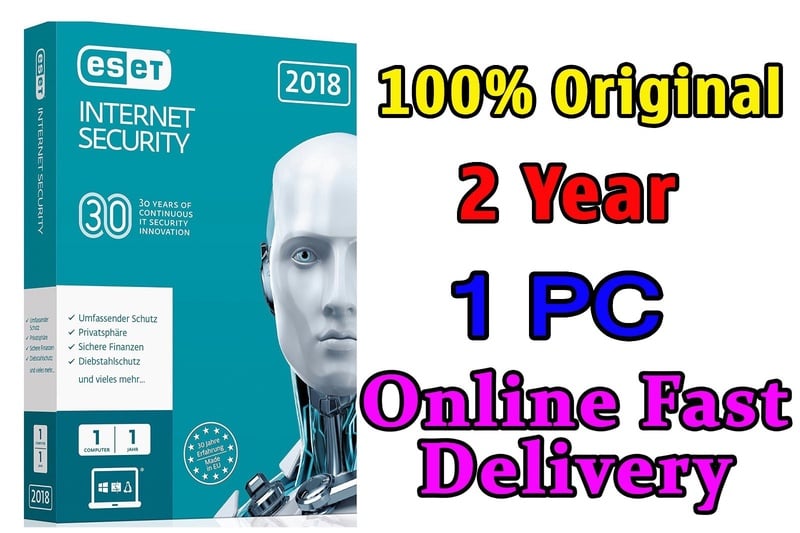 Eset Internet Security 2018 Original 2Year 1Pc License Key Fast Delivery