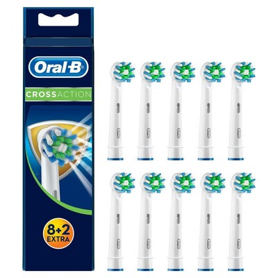 10 x Braun Oral-B CrossAction Replacement Electric Toothbrush Head Brush Refills