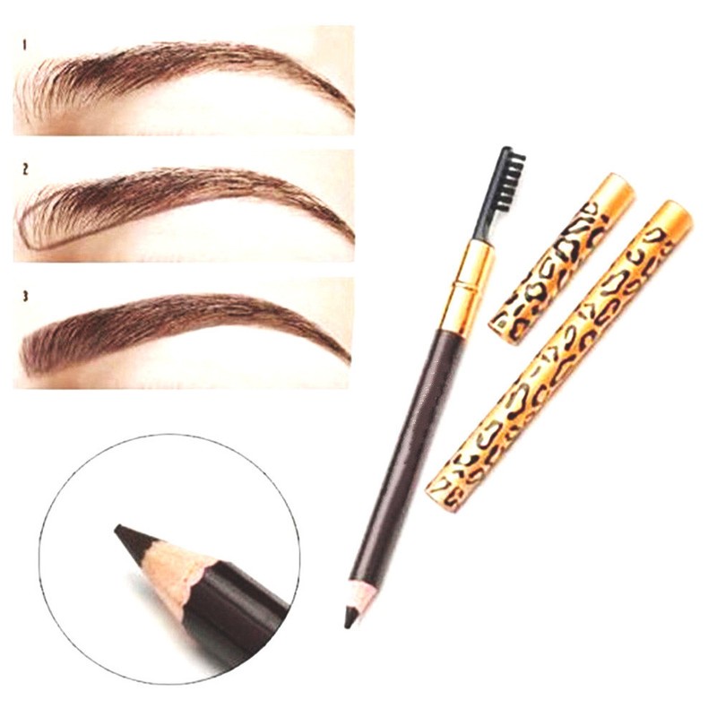 Waterproof Eyes Brow Black Brown Eyebrow Pens Pencils With Brush Makeup Cosmetic