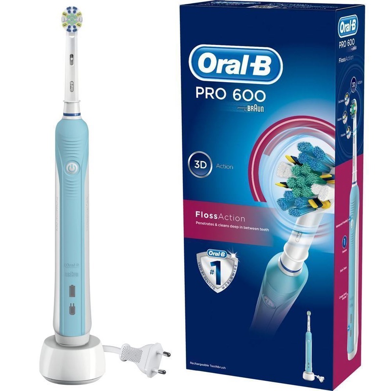 Oral-B PRO600 FlossAction 3D Action Electric Rechargeable Power Toothbrush