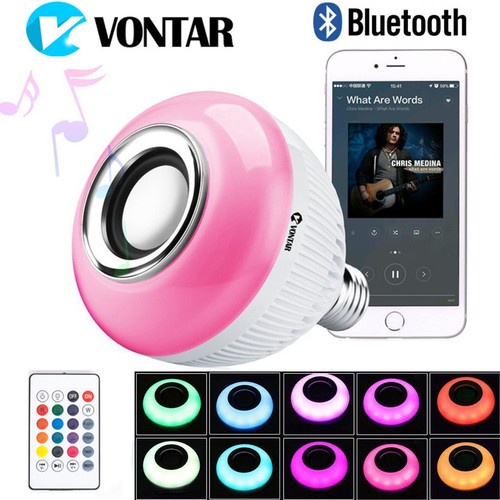 12W E27 Bluetooth LED Control Music Audio Speaker RGB Smart Bulb Light Lamp NEW