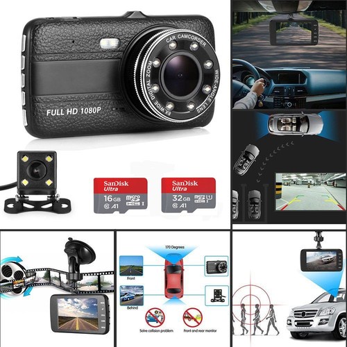 Dual Lens 1080P Camera HD Car DVR Dash Cam Video Recorder G-Sensor Night Vision
