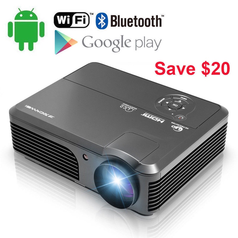 4200Lumen Video Projector Android Wifi Bluetooth 1080p LED Home Theater Wireless