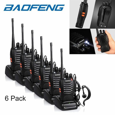 6x Baofeng BF-888S Two Way Radio Walkie Talkie UHF 400-470MHz Handheld + Earbuds