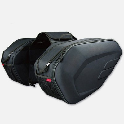 A Pair Motorcycle Saddle Bag With Rain Cover Side Storage Tools Pouch Luggage