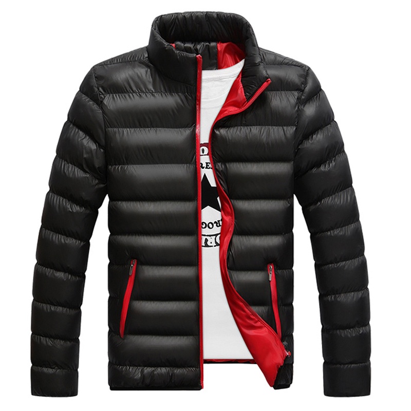 Men Winter Warm Cotton Padded Down Coat Slim Thick Casual Outerwear Parka Jacket