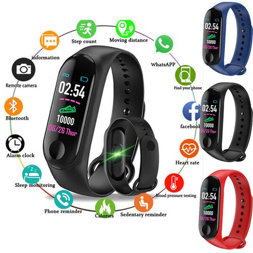 Smart Band Watch Bracelet Wristband Fitness Tracker Blood Pressure HeartRate M3