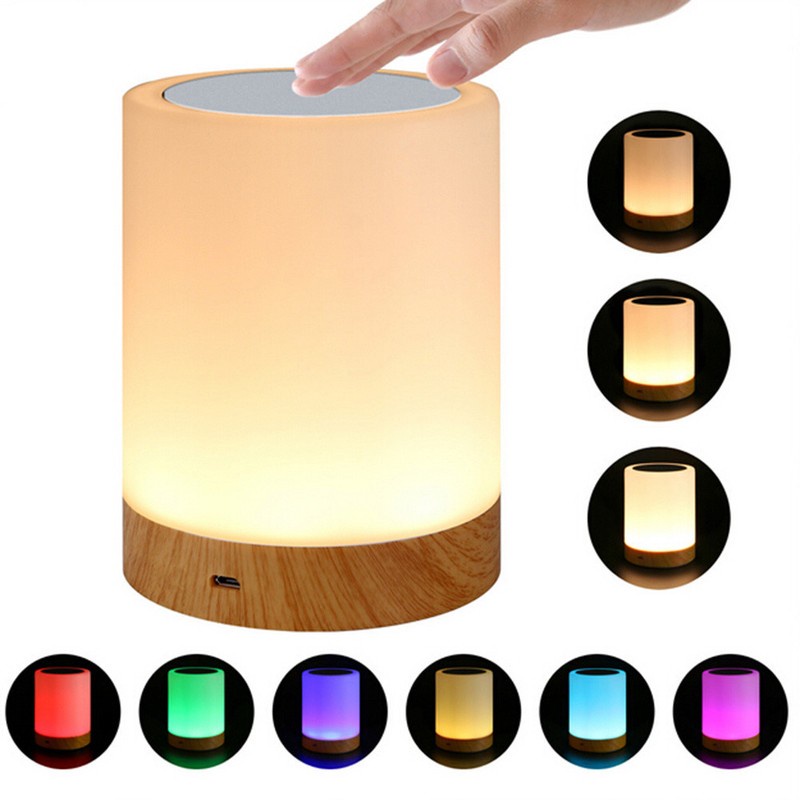 USB Rechargeable LED Night Light Touch Sensor Reading Bed Desk Lamp Gift 7 Color