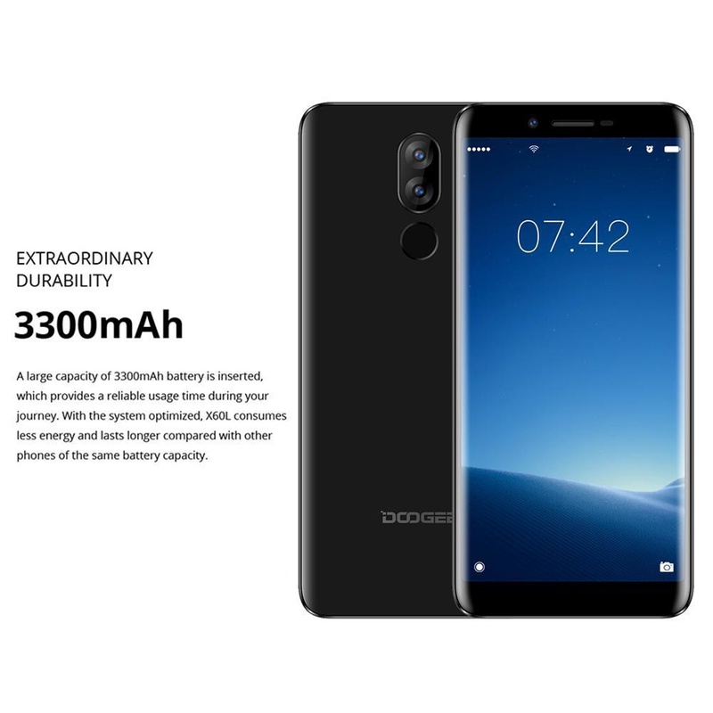 DOOGEE X60L 5.5inch Quad Core Android 7.0 4G Phone w/ RAM 2G ROM 16G 3300mAh GPS