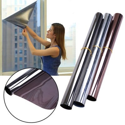 Mirror UV Reflective Window Film One Way Privacy Tint Sticker 1-5M For Choose