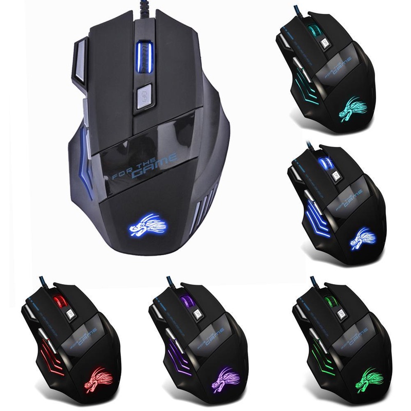 5500DPI LED Optical USB Gaming Mouse 7 Button Gamer Laptop PC Computer Mice