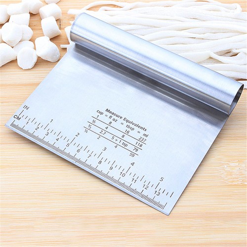 Stainless Steel Pizza Dough Scraper Cutter Flour Pastry Kitchen CakeBakingToolTP